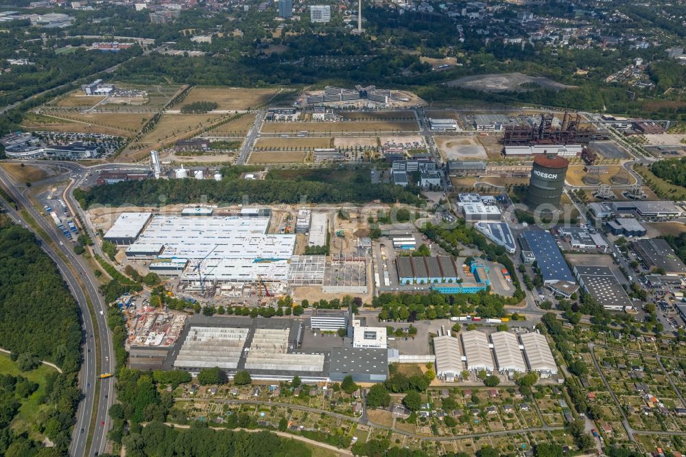 Dortmund from the bird's eye view: Construction site for the new building a?? WILO Campus Dortmund a?? on Nortkirchenstrasse in the district Hoerde in Dortmund in the state North Rhine-Westphalia, Germany