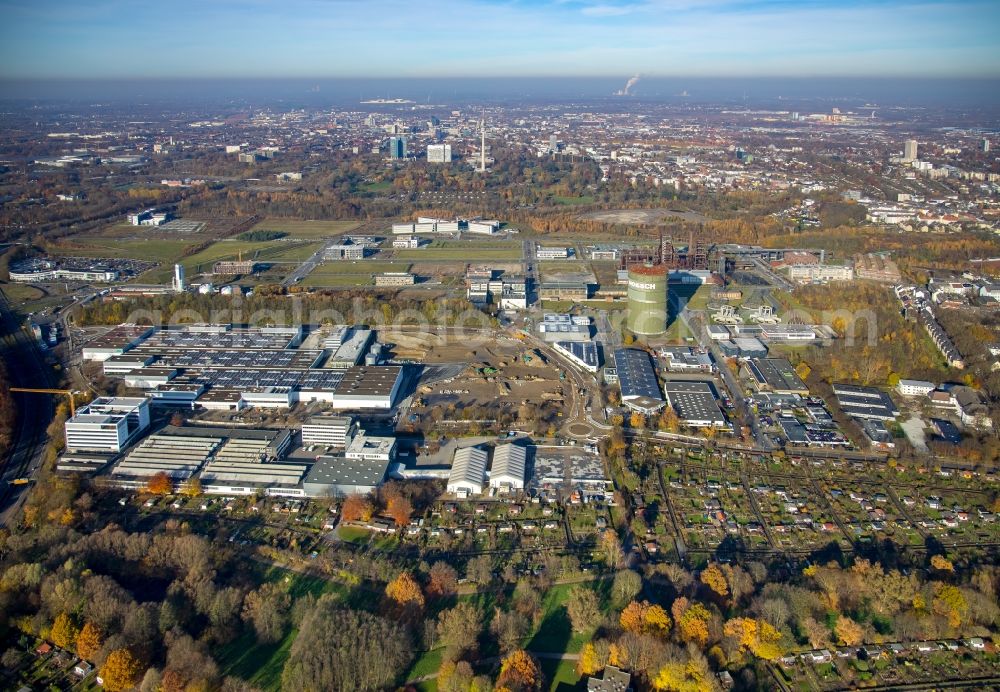 Dortmund from the bird's eye view: Construction site for the new building a?? WILO Campus Dortmund a?? on Nortkirchenstrasse in the district Hoerde in Dortmund in the state North Rhine-Westphalia, Germany