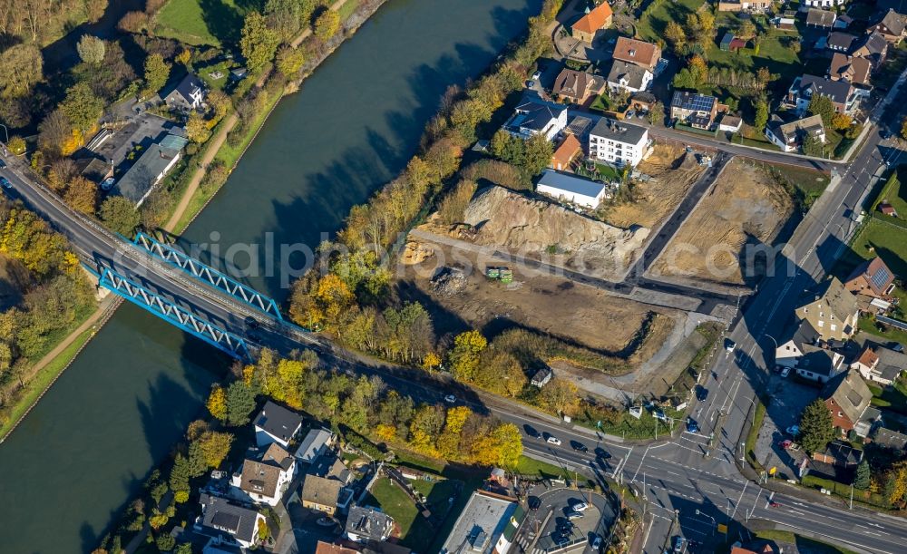 Aerial photograph Haltern am See - Construction site for the construction of a multi-family residential and business district Katharinen-Hoefe on Kapellenweg in Haltern am See in the state North Rhine-Westphalia, Germany