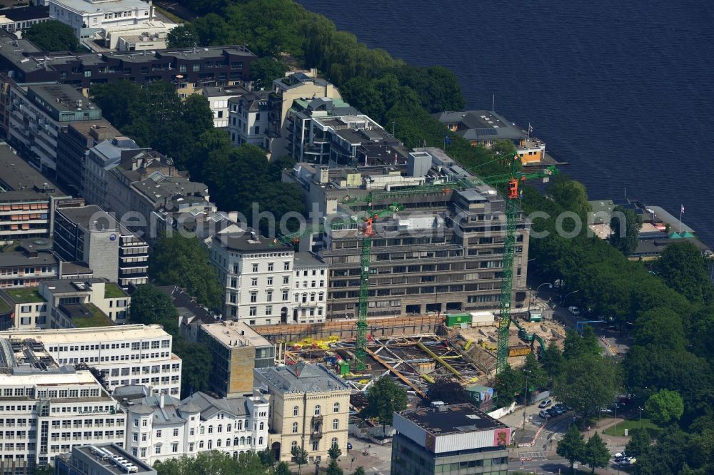 Hamburg Rotherbaum from above - New construction of residential and commercial building Alsterufer 1-3 in Hamburg - Rotherbaum