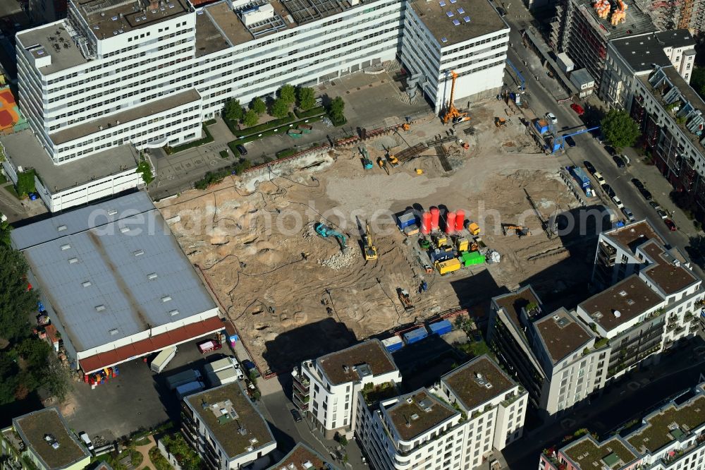 Aerial photograph Berlin - Construction site for the new residential and commercial building 3 Hoefe on Luetzowstrasse in the district Tiergarten in Berlin, Germany