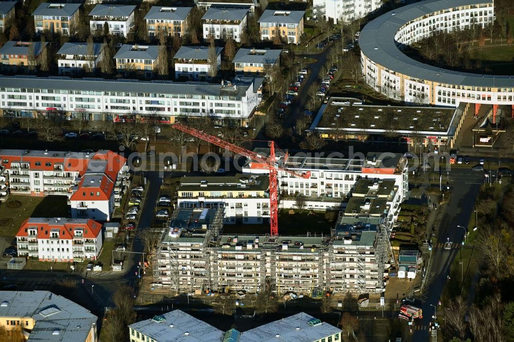 Aerial image Falkensee - Construction site for the new residential and commercial building An of Lake in Falkensee in the state Brandenburg, Germany