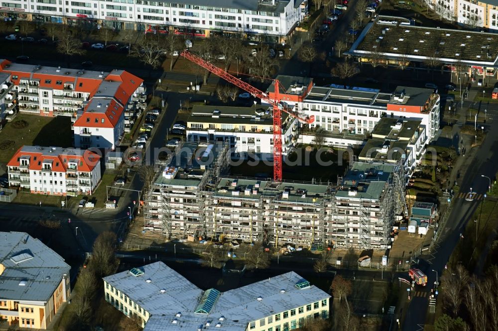 Aerial photograph Falkensee - Construction site for the new residential and commercial building An of Lake in Falkensee in the state Brandenburg, Germany