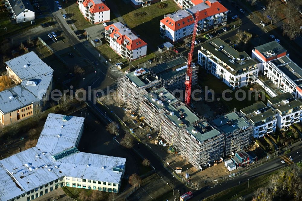 Falkensee from above - Construction site for the new residential and commercial building An of Lake in Falkensee in the state Brandenburg, Germany