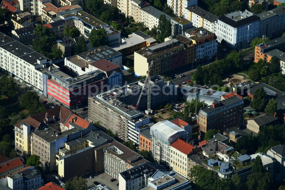 Aerial photograph Berlin - Construction site for the new residential and commercial building Luetzowstrasse corner Genthiner Strasse in the district Tiergarten in Berlin, Germany