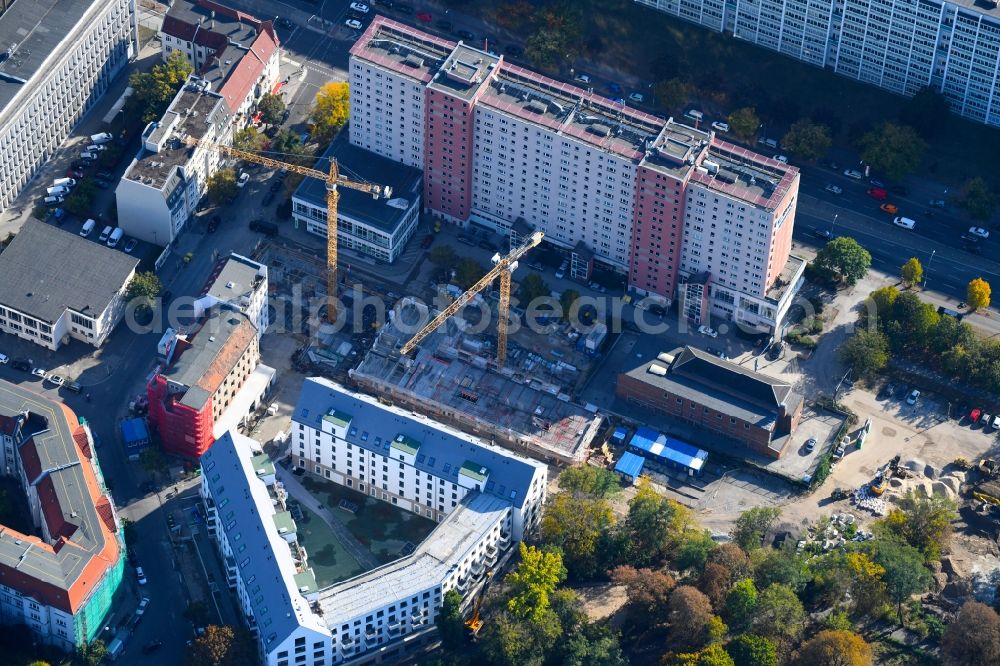 Berlin from above - Construction site for the new residential and commercial building on the Rathausstrasse in the district Lichtenberg in Berlin, Germany