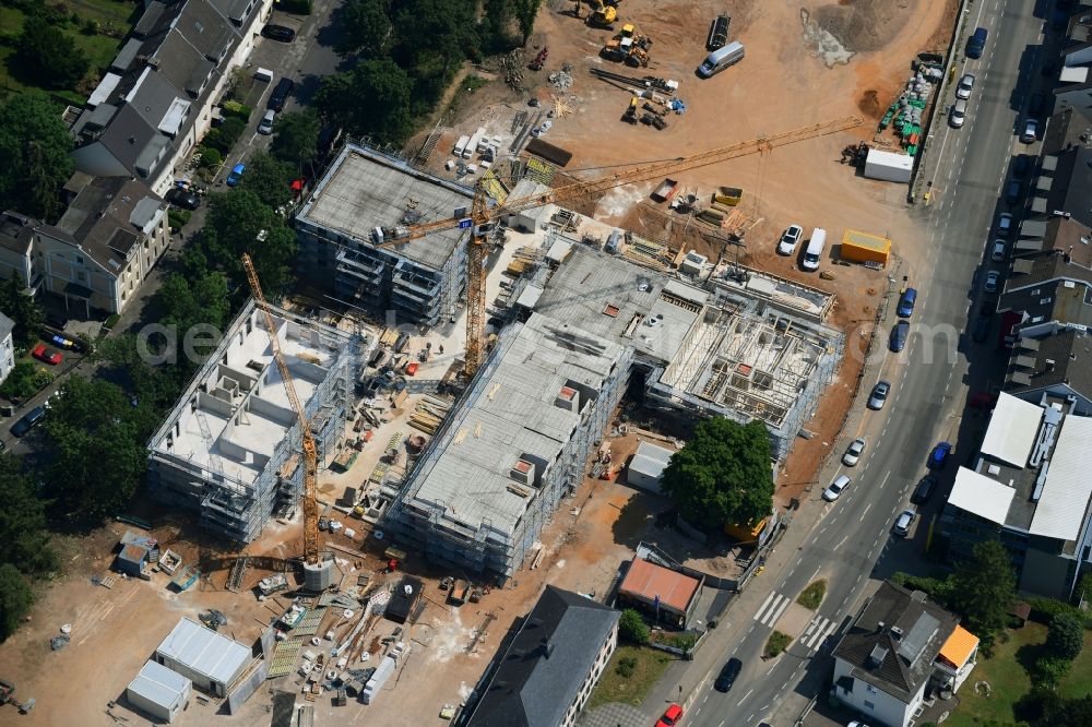 Bonn from above - Construction site for the new residential and commercial building on Schumanns Hoehe along the Sebastianstrasse in the district Endenich in Bonn in the state North Rhine-Westphalia, Germany