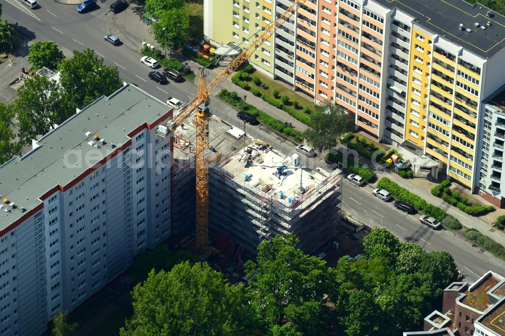 Aerial image Berlin - Construction site for the new residential and commercial building Zechliner Strasse - Landsberger Allee in the district Hohenschoenhausen in Berlin, Germany