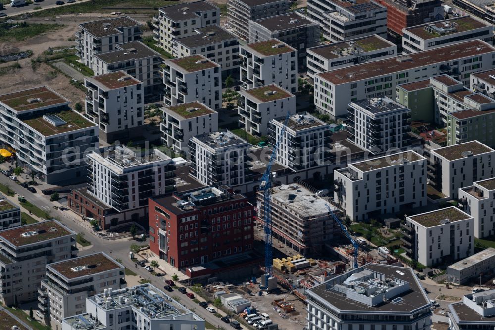 Aerial image Freiburg im Breisgau - Construction site for the new residential and commercial building on the Zita-Kaiser-Strasse in Freiburg im Breisgau in the state Baden-Wuerttemberg, Germany