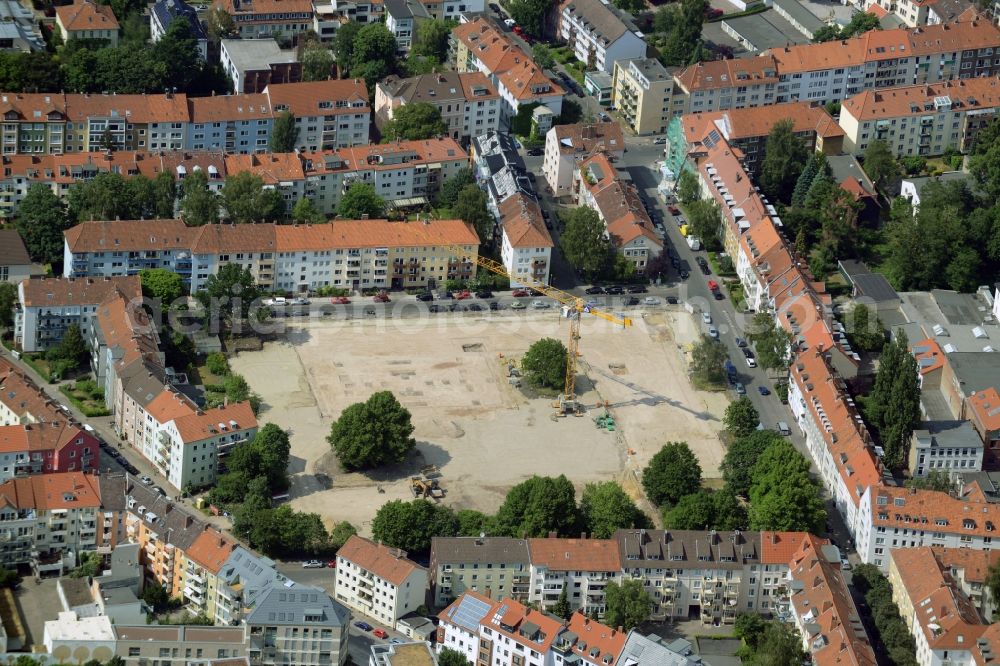 Aerial image Hannover - Construction site for the new building destrict Suedstadt in Hannover in the state Lower Saxony