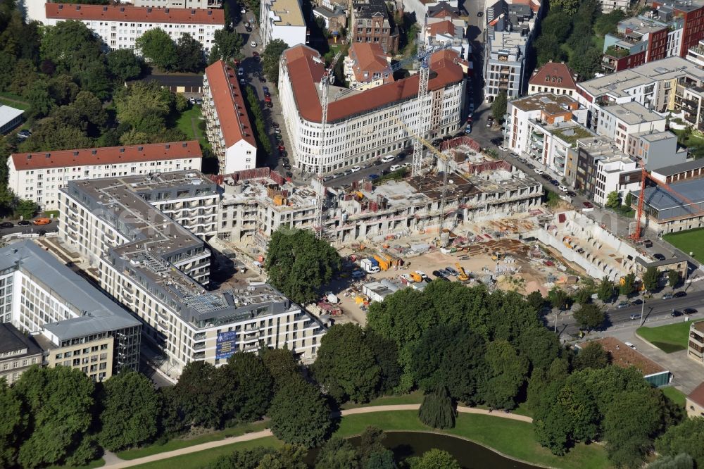 Aerial photograph Dresden - Construction site for the new building einer Wohnanlage in Dresden in the state Saxony