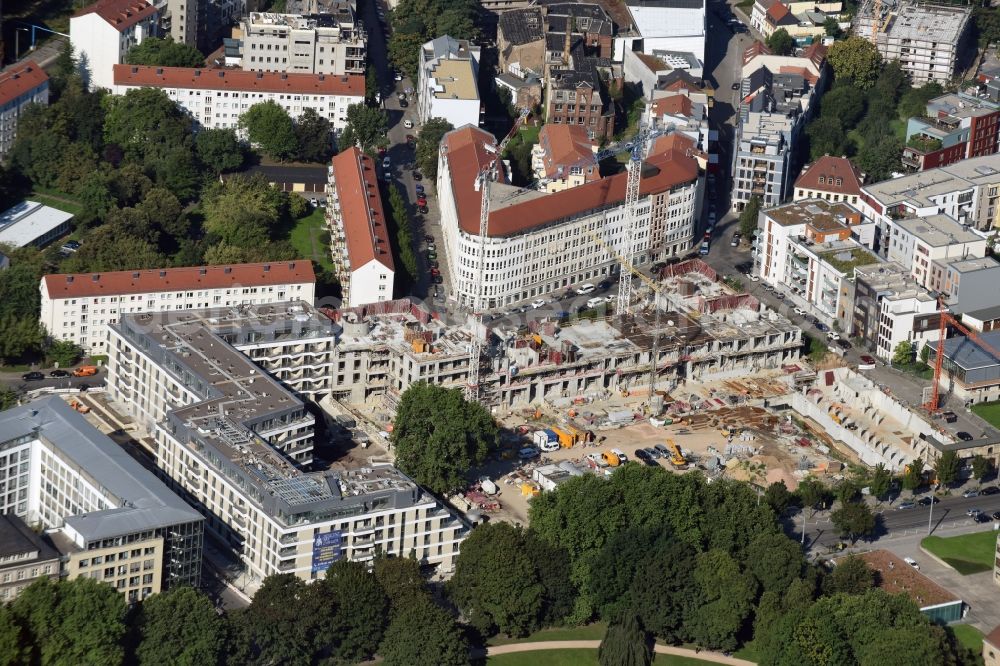 Dresden from above - Construction site for the new building einer Wohnanlage in Dresden in the state Saxony