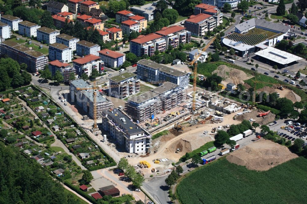 Schopfheim from the bird's eye view: Construction site to build a residential complex Schleife in Schopfheim in the state Baden-Wuerttemberg