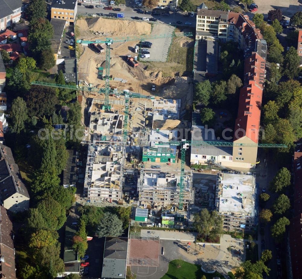 Hamburg Bambek from above - New construction of residential complex Suedsiet Barmbek / Holsteinischer Kamp in Hamburg