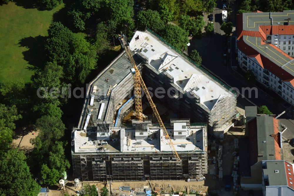 Berlin from the bird's eye view: Construction site for the new building of a block of flats in the Rathausstrasse in Berlin, Germany