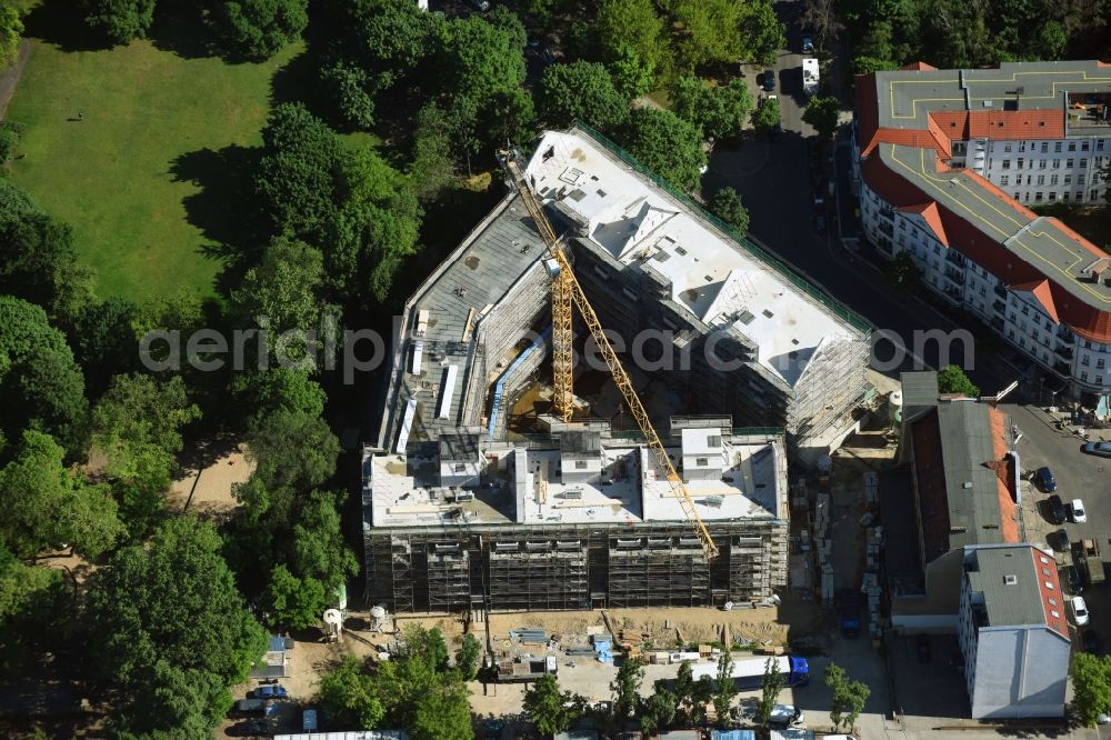 Aerial image Berlin - Construction site for the new building of a block of flats in the Rathausstrasse in Berlin, Germany