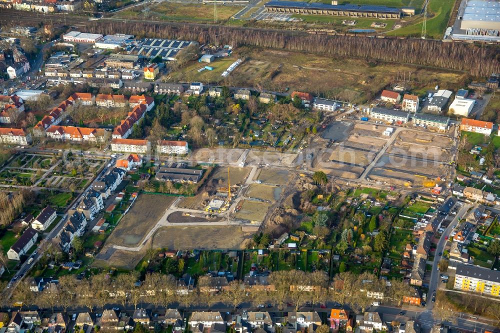 Aerial image Gelsenkirchen - Construction site for new construction residential area of detached housing estate aurelis Real Estate GmbH & Co. KG in Gelsenkirchen in the state North Rhine-Westphalia