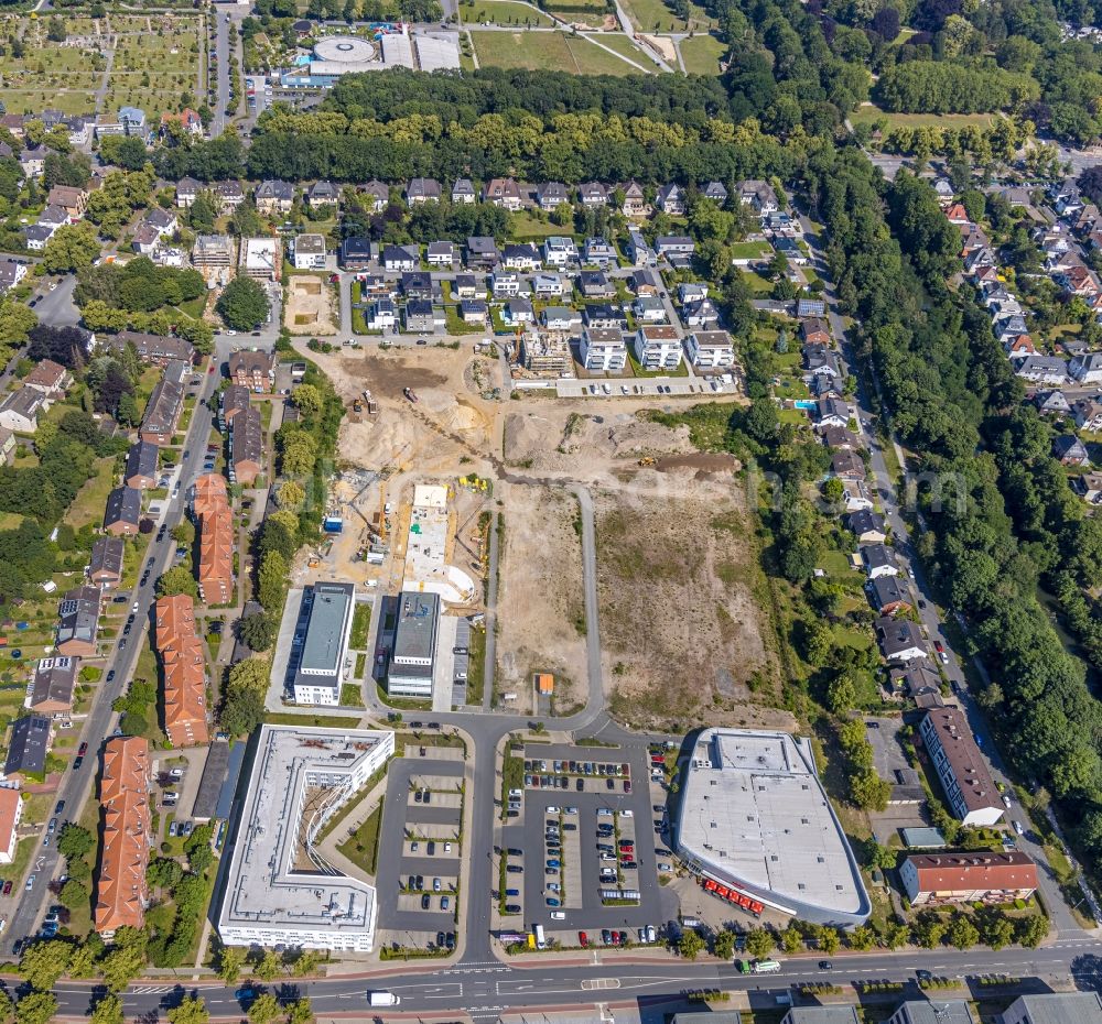 Aerial image Hamm - Construction site for the new multi-family housing development Paracelsuspark on Marker Allee in Hamm in the state of North Rhine-Westphalia