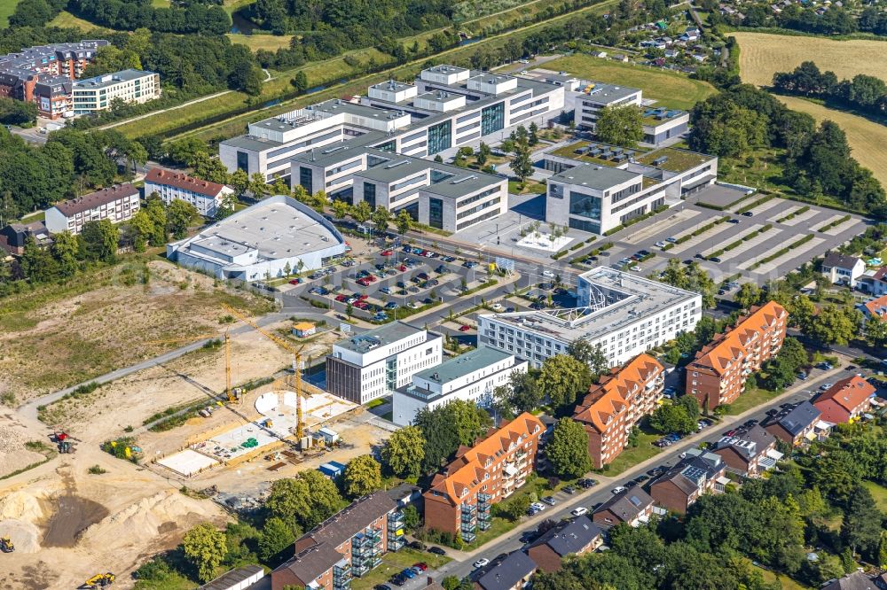 Aerial photograph Hamm - Construction site for the new multi-family housing development Paracelsuspark on Marker Allee in Hamm in the state of North Rhine-Westphalia