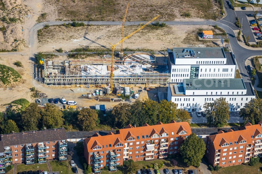 Aerial image Hamm - Construction site for the new multi-family housing development Paracelsuspark on Marker Allee in Hamm in the state of North Rhine-Westphalia