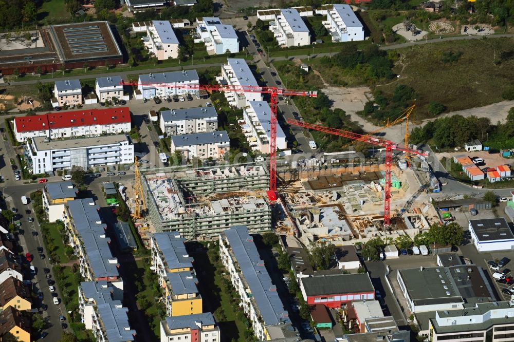 Nürnberg from above - Construction site for the multi-family residential building Kreulstrasse - Rollnerstrasse - Antalyastrasse in the district Maxfeld in Nuremberg in the state Bavaria, Germany