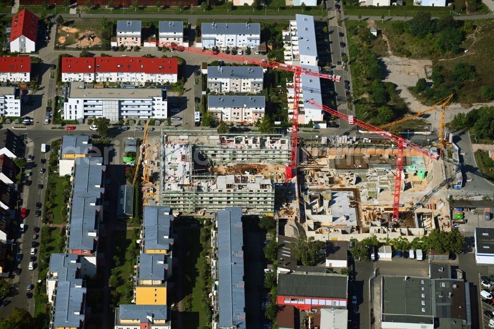 Aerial image Nürnberg - Construction site for the multi-family residential building Kreulstrasse - Rollnerstrasse - Antalyastrasse in the district Maxfeld in Nuremberg in the state Bavaria, Germany