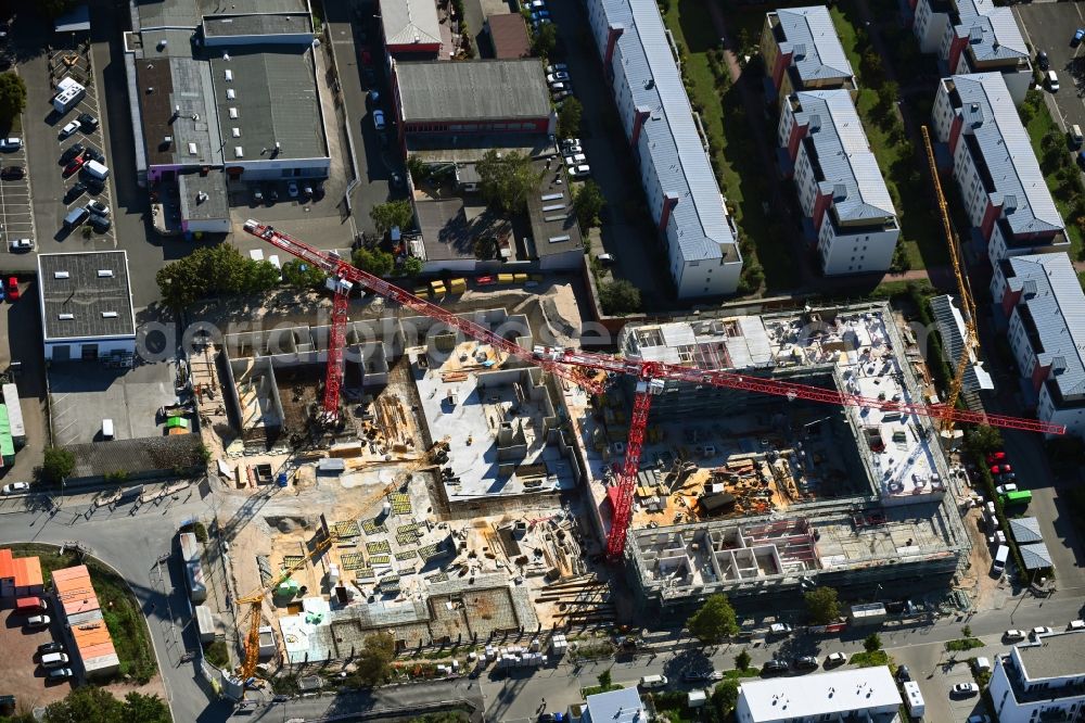 Nürnberg from above - Construction site for the multi-family residential building Kreulstrasse - Rollnerstrasse - Antalyastrasse in the district Maxfeld in Nuremberg in the state Bavaria, Germany