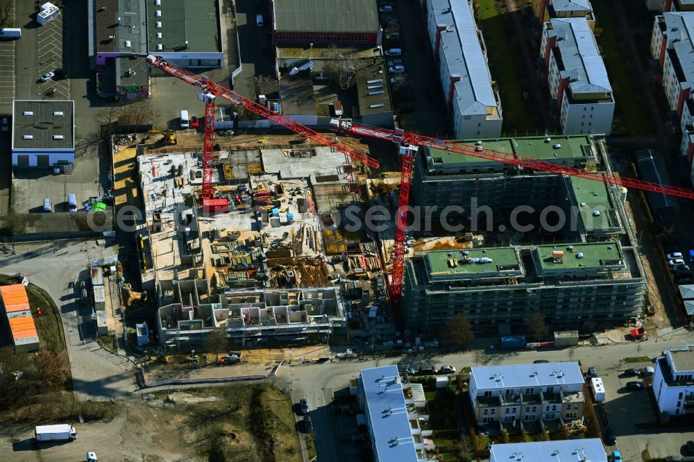 Aerial photograph Nürnberg - Construction site for the multi-family residential building Kreulstrasse - Rollnerstrasse - Antalyastrasse in the district Maxfeld in Nuremberg in the state Bavaria, Germany