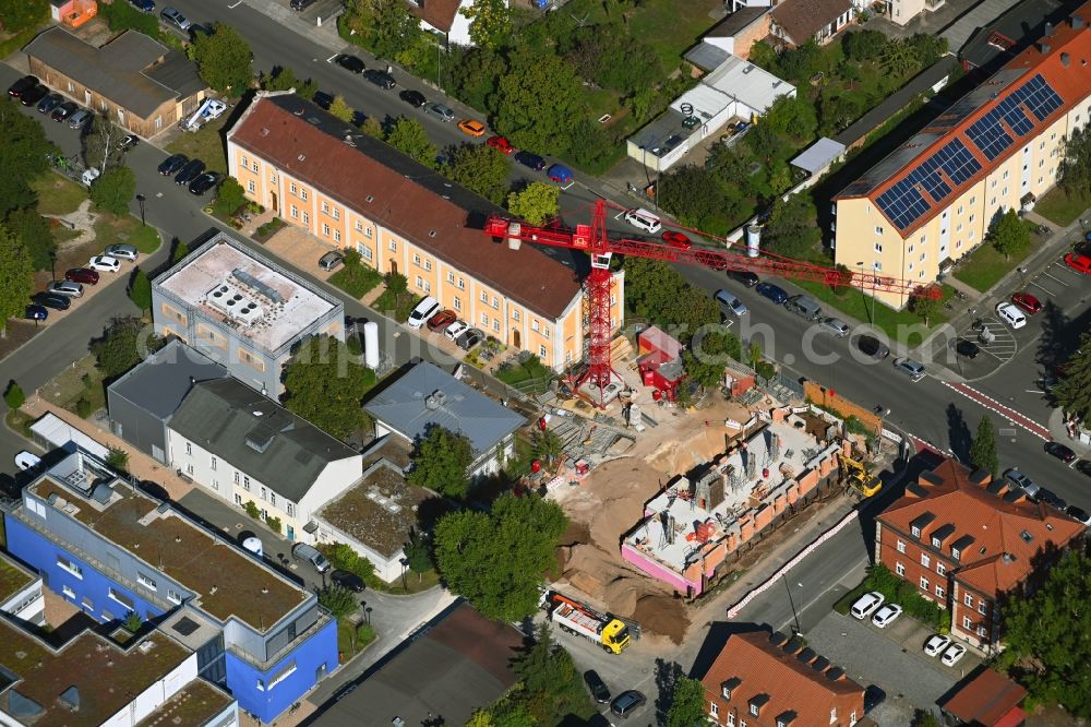 Aerial image Erlangen - Construction site for the multi-family residential building Artilleriestrasse - Von-der-Tann-Strasse in Erlangen in the state Bavaria, Germany