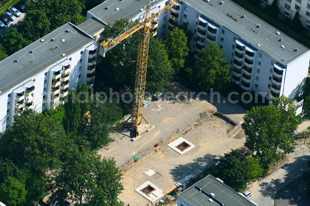 Aerial image Berlin - Construction site for the multi-family residential building on Atzpodienstrasse - Gotlindestrasse in the district Lichtenberg in Berlin, Germany