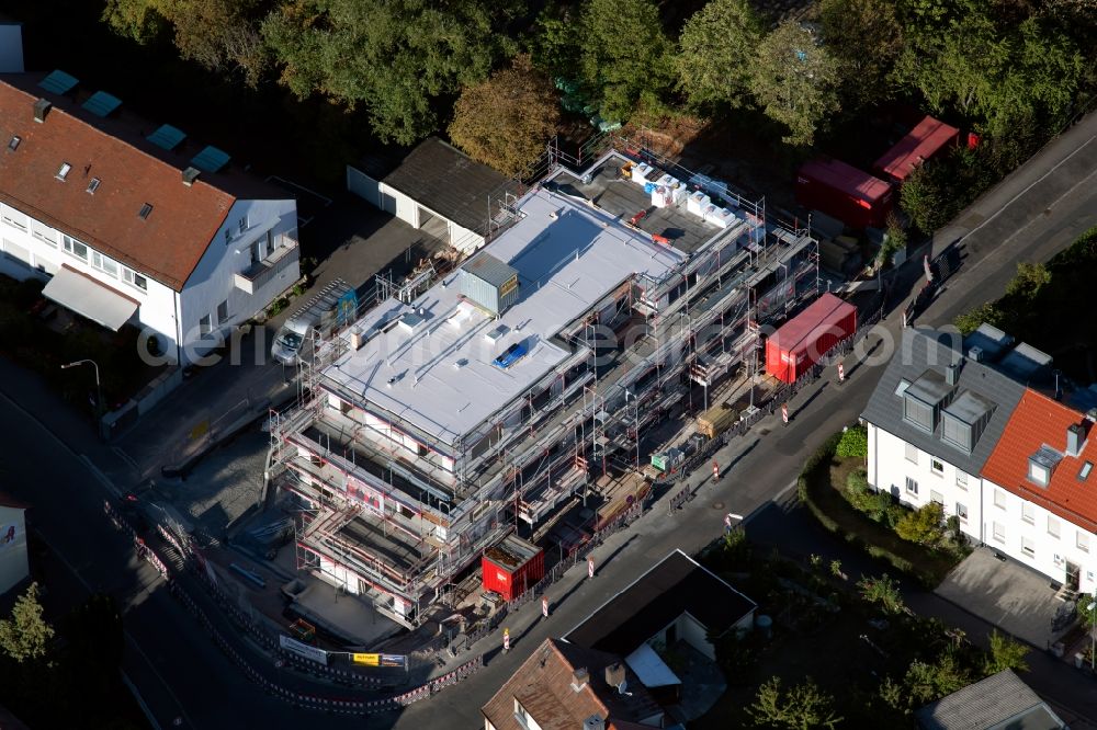 Würzburg from above - Construction site for the multi-family residential building An der Sternwarte between the Johannes-Kepler-Strasse and Hans-Loeffler-Strasse in Wuerzburg in the state Bavaria, Germany