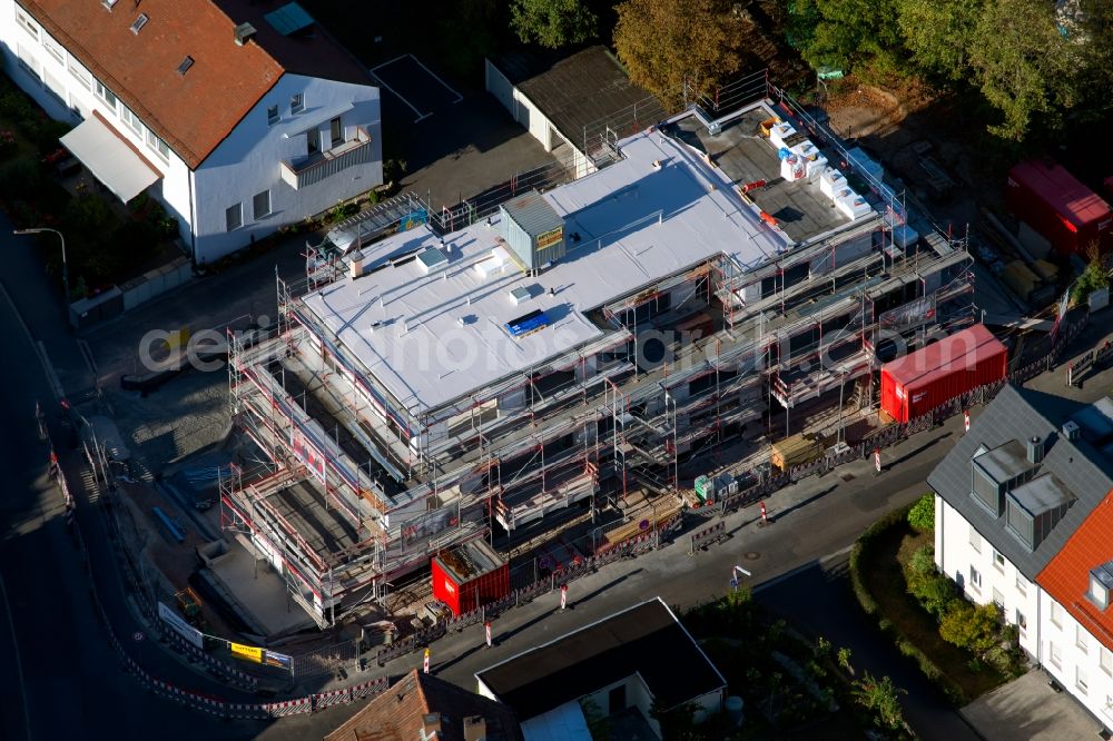 Würzburg from the bird's eye view: Construction site for the multi-family residential building An der Sternwarte between the Johannes-Kepler-Strasse and Hans-Loeffler-Strasse in Wuerzburg in the state Bavaria, Germany