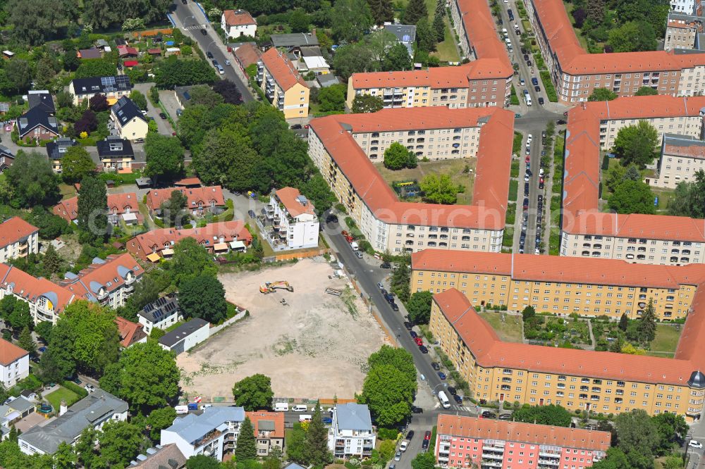 Berlin from the bird's eye view: Construction site for the multi-family residential building COe Berlin on street Annenallee - Haemmerlingstrasse in the district Koepenick in Berlin, Germany