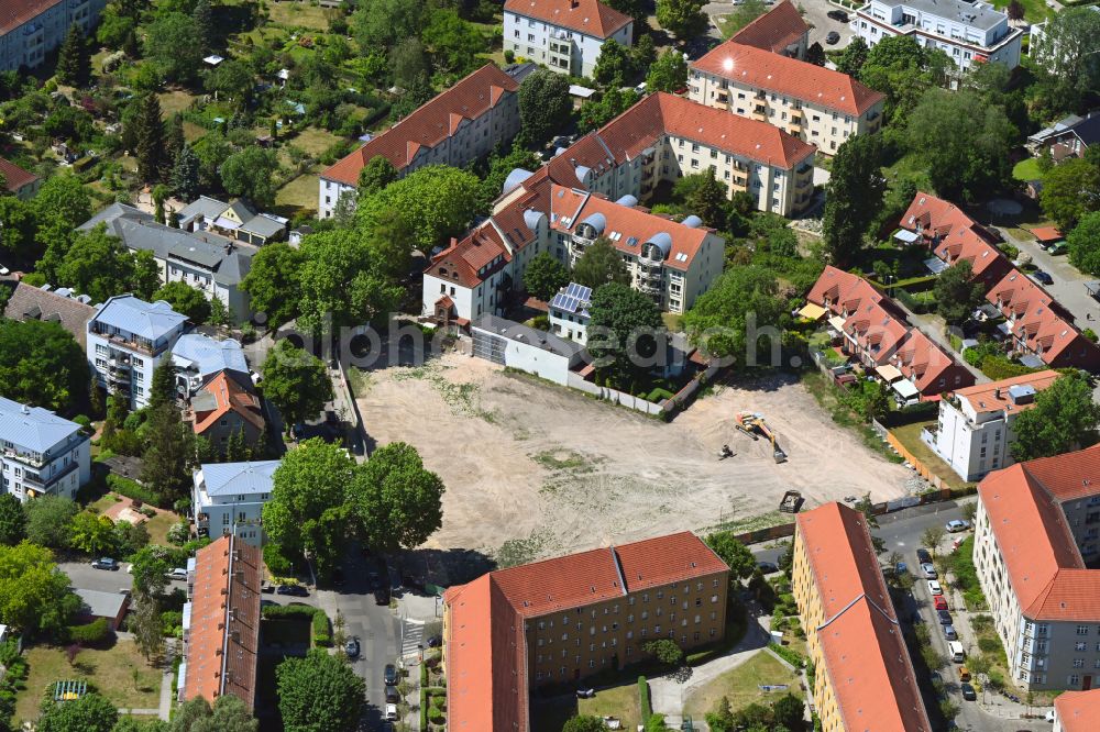 Aerial photograph Berlin - Construction site for the multi-family residential building COe Berlin on street Annenallee - Haemmerlingstrasse in the district Koepenick in Berlin, Germany