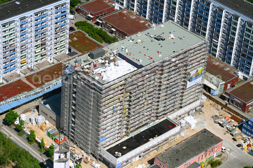 Aerial image Berlin - Construction site for the multi-family residential building on street Falkenberger Chaussee in the district Hohenschoenhausen in the district Hohenschoenhausen in Berlin, Germany