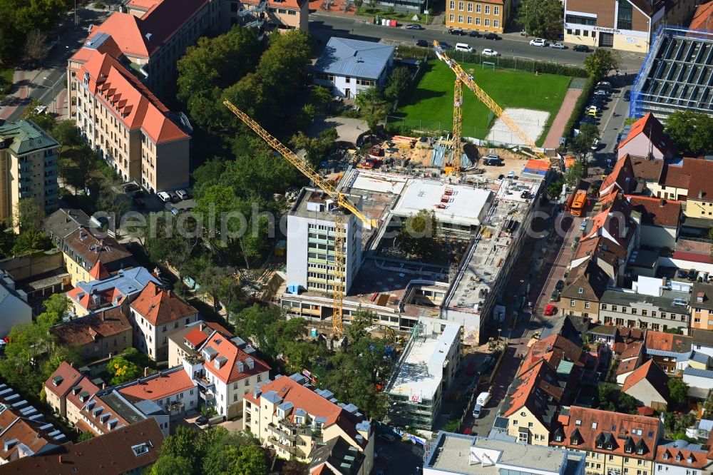 Aerial photograph Erlangen - Construction site for the multi-family residential building Fahrstrasse corner Suedliche Stadtmauerstrasse in Erlangen in the state Bavaria, Germany