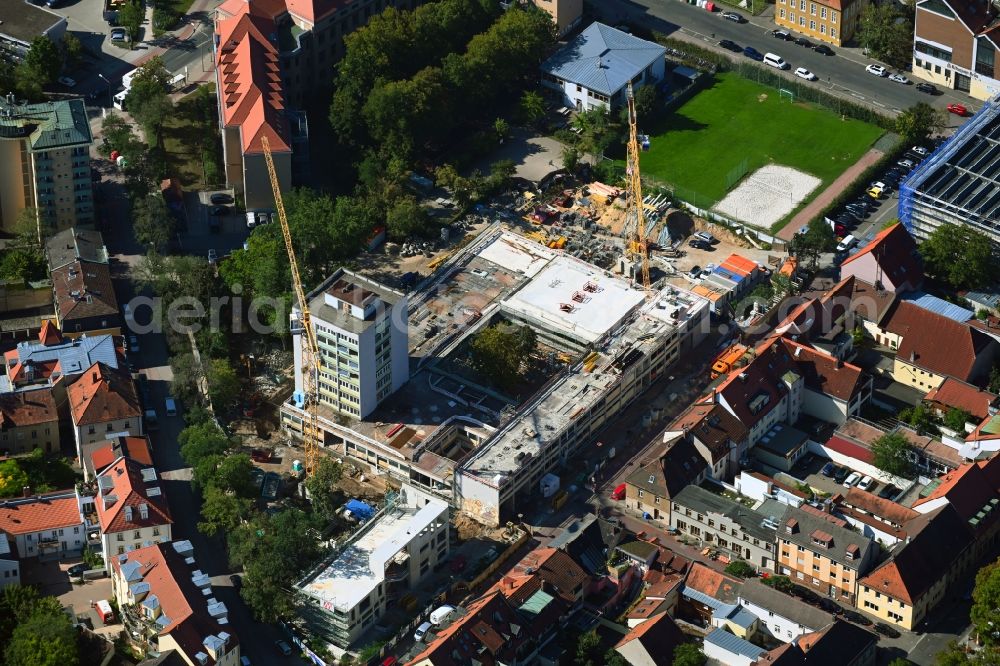 Aerial image Erlangen - Construction site for the multi-family residential building Fahrstrasse corner Suedliche Stadtmauerstrasse in Erlangen in the state Bavaria, Germany