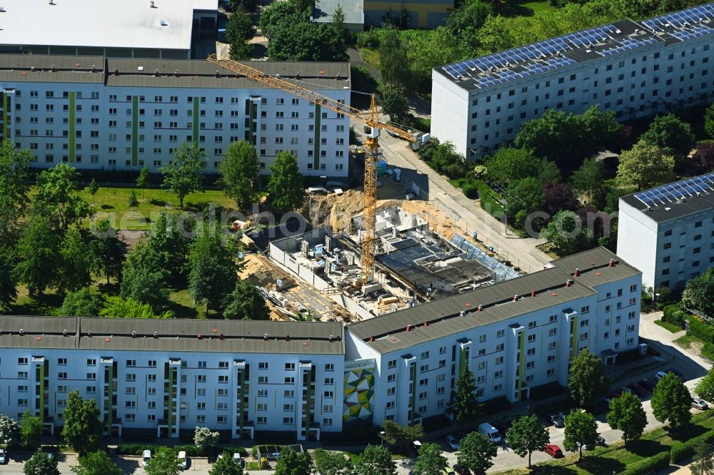 Aerial photograph Berlin - Construction site for the multi-family residential building on Feldberger Ring in the district Kaulsdorf in Berlin, Germany