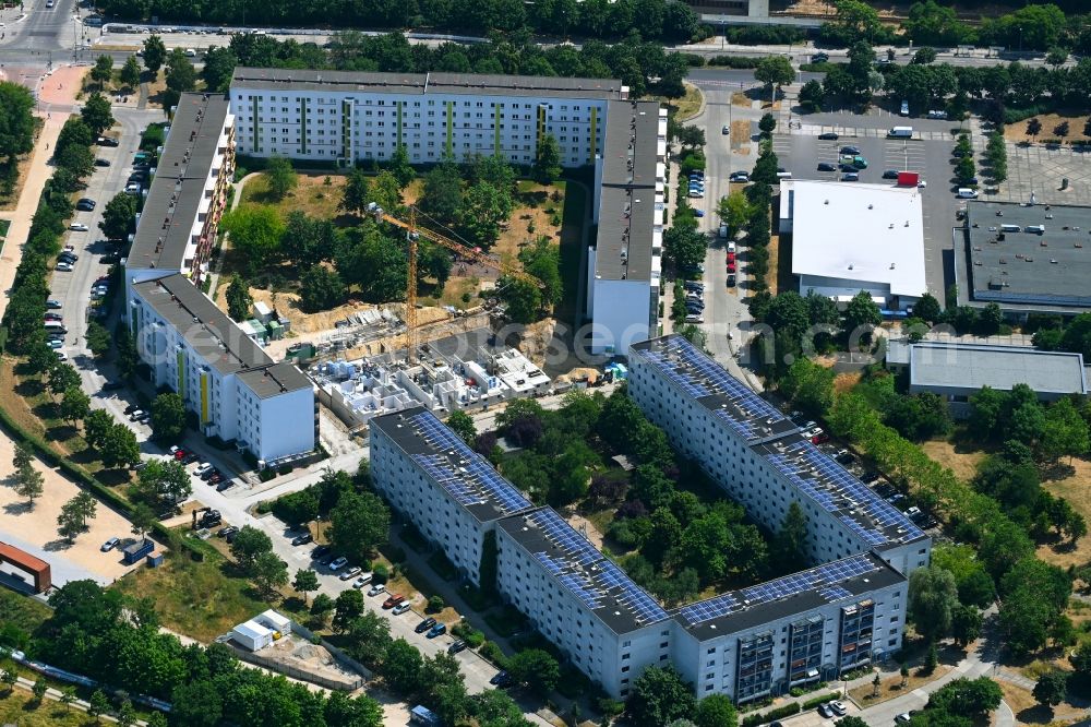 Aerial photograph Berlin - Construction site for the multi-family residential building on Feldberger Ring in the district Kaulsdorf in Berlin, Germany