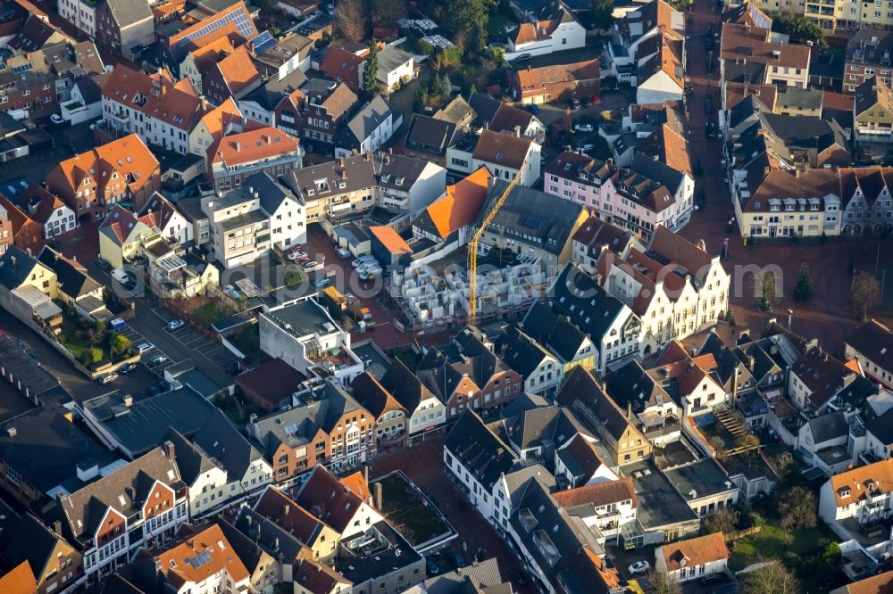 Haltern am See from the bird's eye view: Construction site for the multi-family residential building on Goldstrasse in Haltern am See in the state North Rhine-Westphalia, Germany