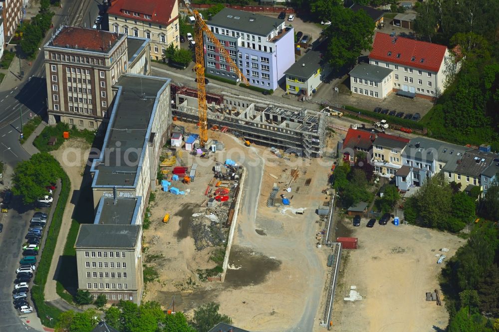 Aerial photograph Rostock - Construction site for the multi-family residential building Am Gueterbahnhof in Rostock in the state Mecklenburg - Western Pomerania, Germany