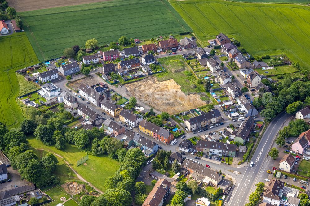 Aerial photograph Hamm - Construction site for the multi-family residential building on street Kupferstrasse in Hamm at Ruhrgebiet in the state North Rhine-Westphalia, Germany