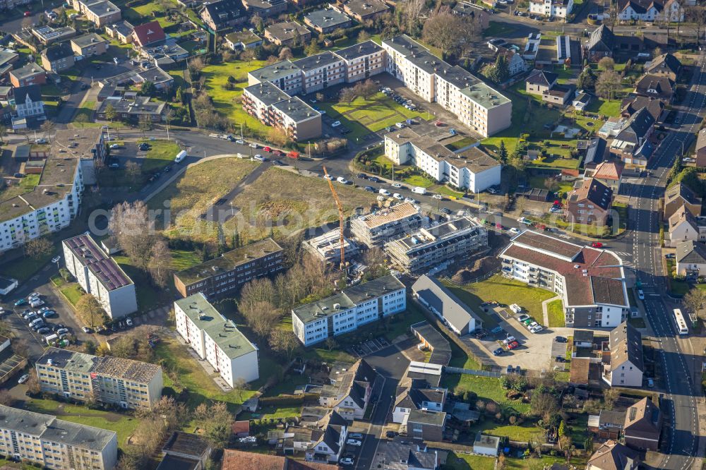 Aerial photograph Hamm - Construction site for the multi-family residential building on street Waldenburger Strasse in Hamm at Ruhrgebiet in the state North Rhine-Westphalia, Germany