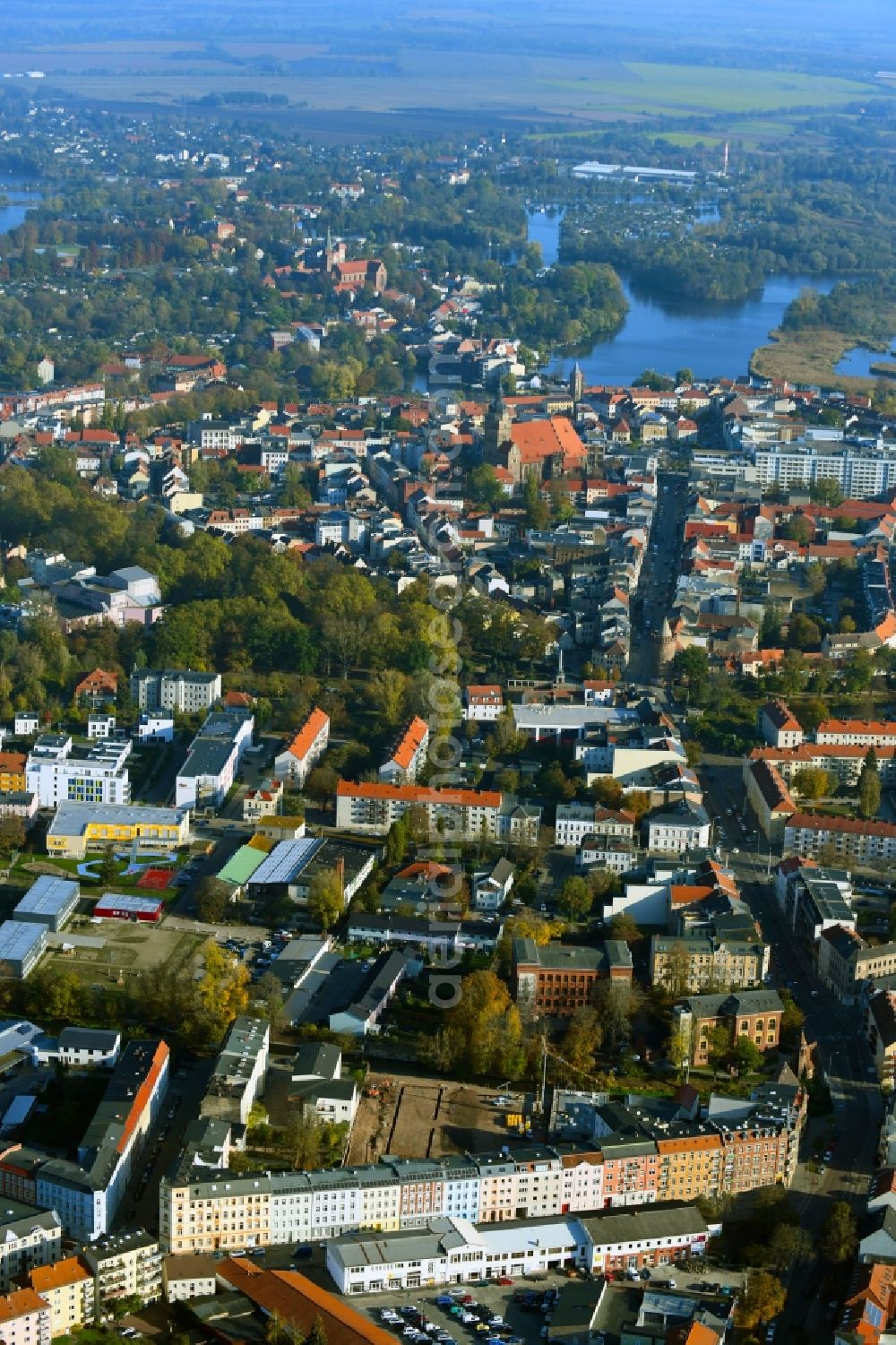 Aerial image Brandenburg an der Havel - Construction site for the multi-family residential building Jahnstrasse corner Friesenstrasse in Brandenburg an der Havel in the state Brandenburg, Germany