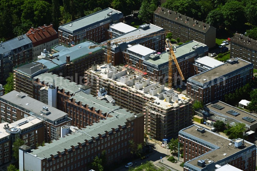 Aerial photograph Berlin - Construction site for the multi-family residential building on Johannes-Itten-Strasse - DGZ-Ring in the district Weissensee in Berlin, Germany