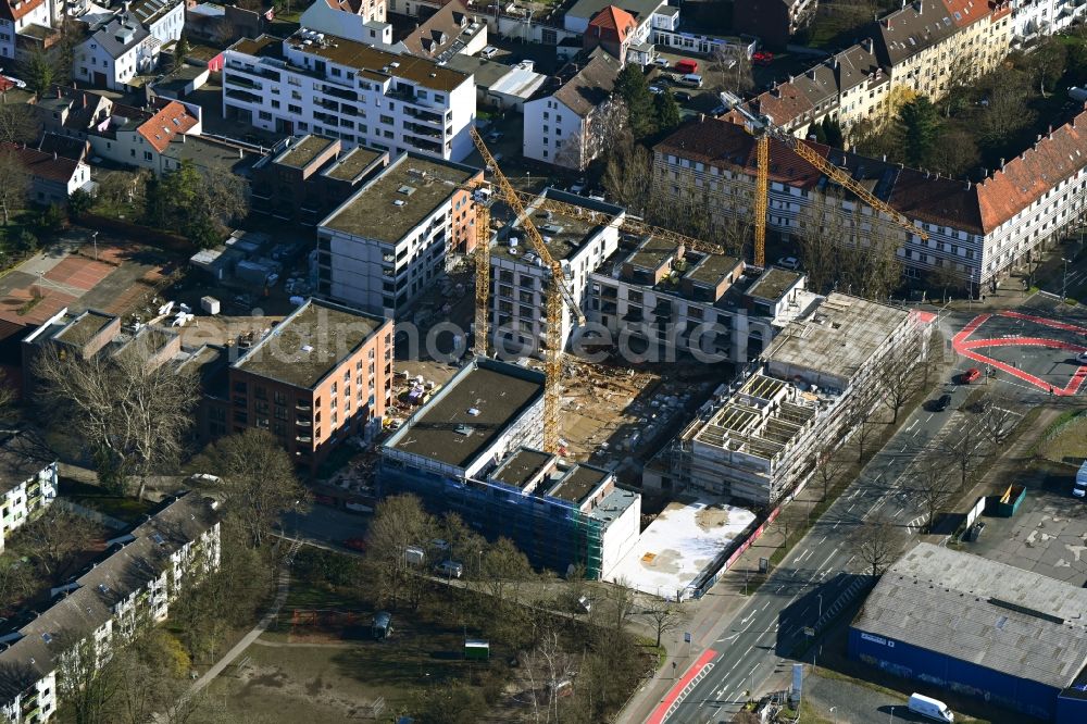 Aerial image Hannover - Construction site for the multi-family residential building on Kesselstrasse in the district Limmer in Hannover in the state Lower Saxony, Germany