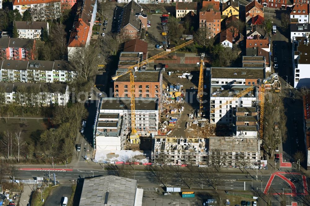 Aerial image Hannover - Construction site for the multi-family residential building on Kesselstrasse in the district Limmer in Hannover in the state Lower Saxony, Germany