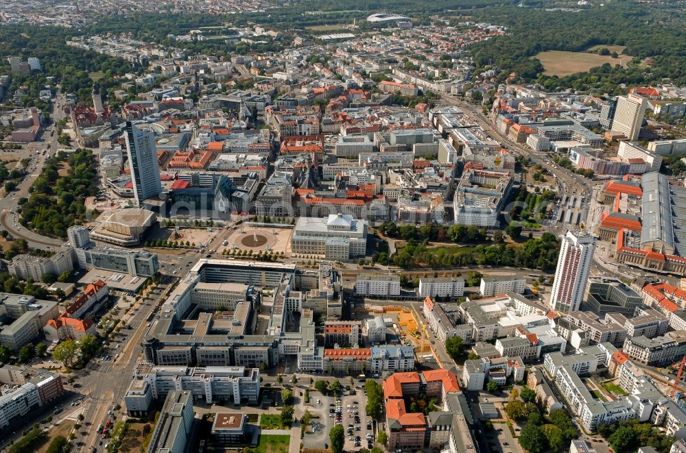 Aerial image Leipzig - Construction site for the multi-family residential building Littstrasse corner Schuetzenstrasse in the district Zentrum-Ost in Leipzig in the state Saxony, Germany