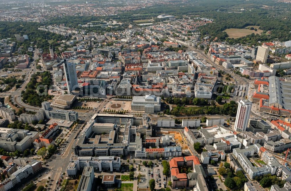 Aerial photograph Leipzig - Construction site for the multi-family residential building Littstrasse corner Schuetzenstrasse in the district Zentrum-Ost in Leipzig in the state Saxony, Germany