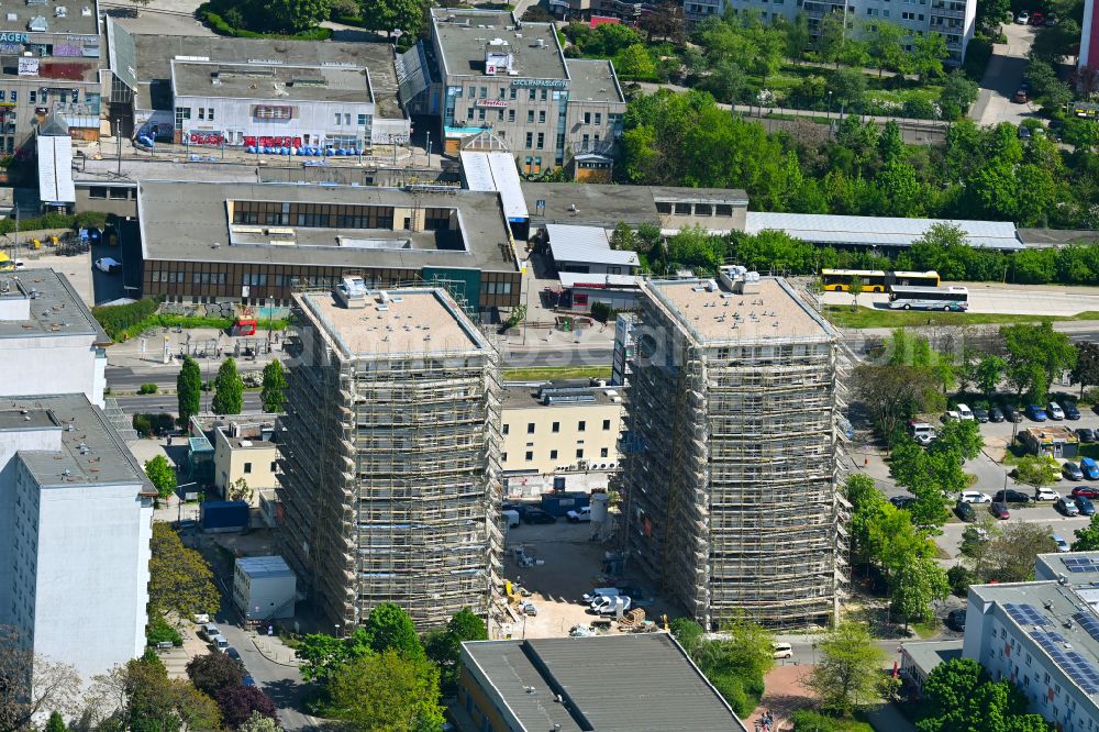 Aerial photograph Berlin - Construction site for the multi-family residential building on Ludwigsluster Strasse on street Teterower Ring in the district Hellersdorf in Berlin, Germany